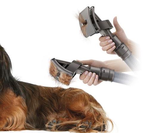 Vacuum Deshedding Brush Kit - Grooms & Cleans in One