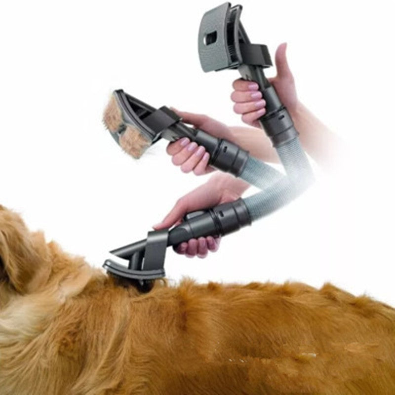 Vacuum Deshedding Brush Kit - Grooms & Cleans in One