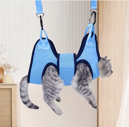 Pet Grooming Hammock for Pets, Door-Hook Hanging with Adjustable Height & Full Straps